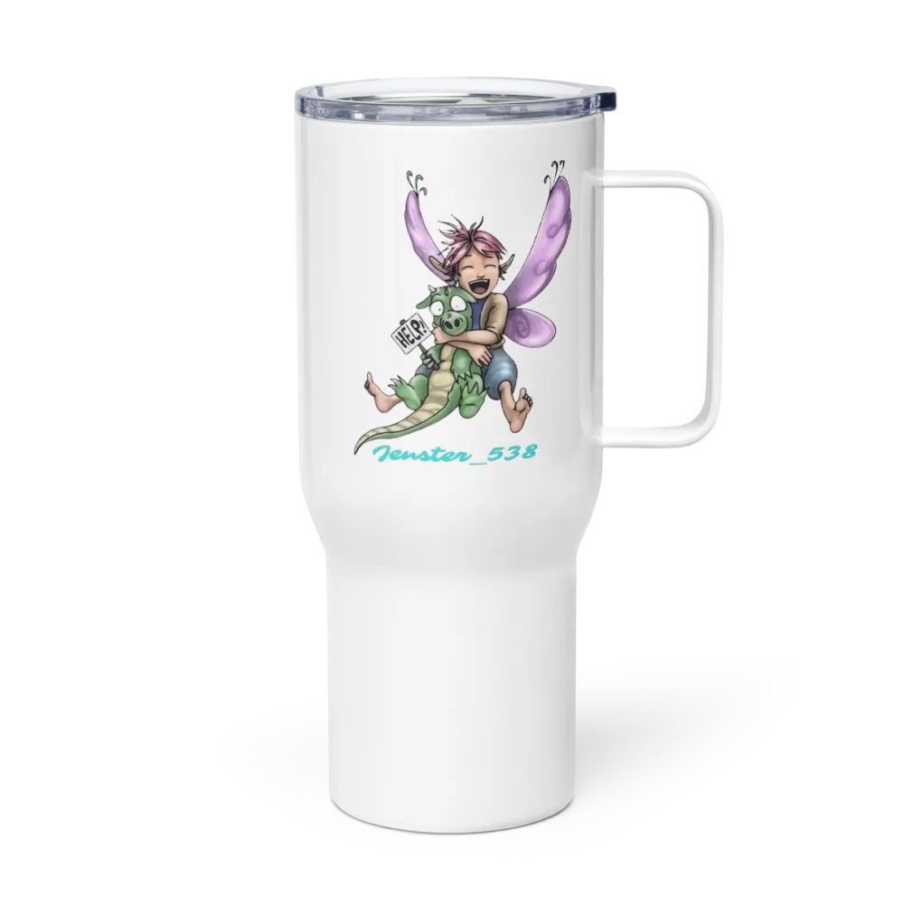 Whimsical Fairy and Dragon Hug Travel Mug product image (3)