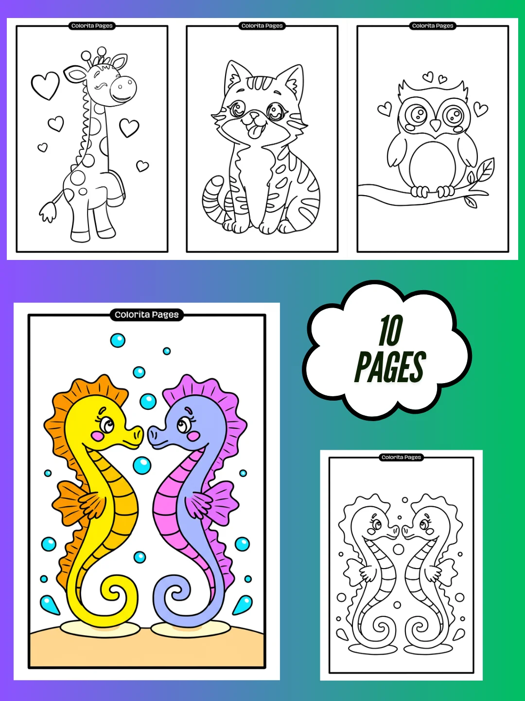 Cute Animals - Coloring Pages product image (1)