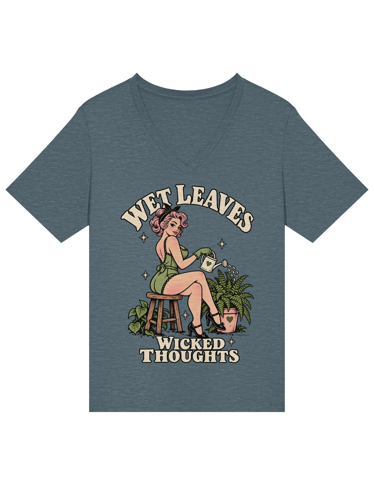Wet Leaves Wicked Thoughts V-Neck Tee product image (2)