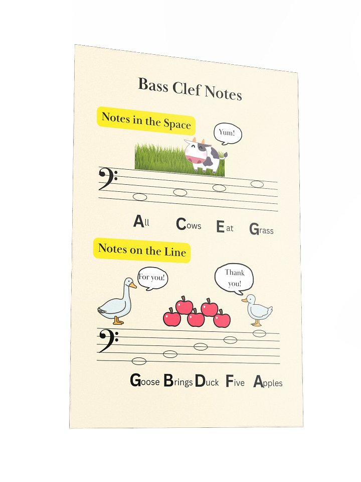 Notes on Bass Clef Posters product image (2)
