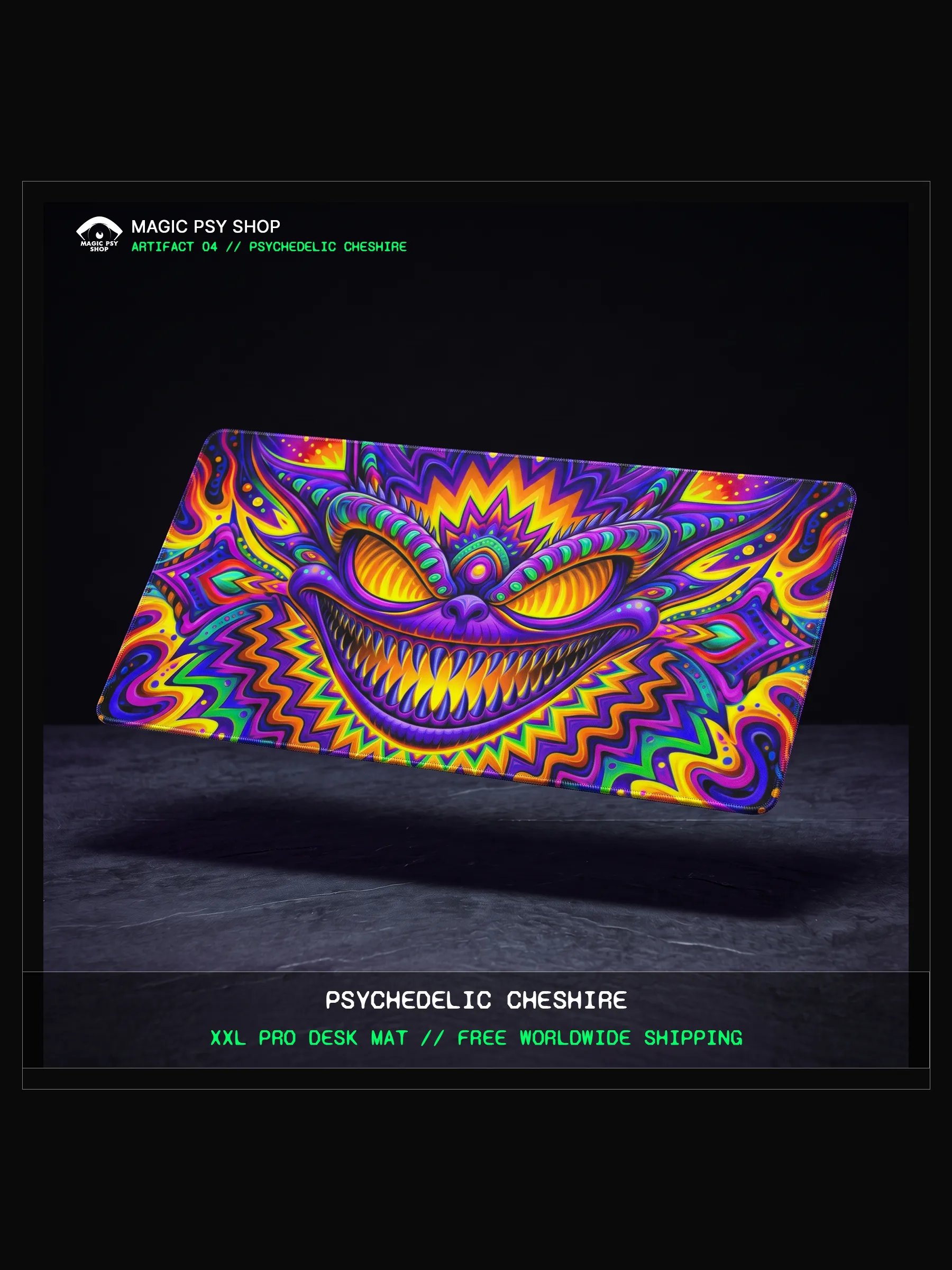 Artifact 04: Psychedelic Cheshire - XXL Studio Desk Mat product image (1)