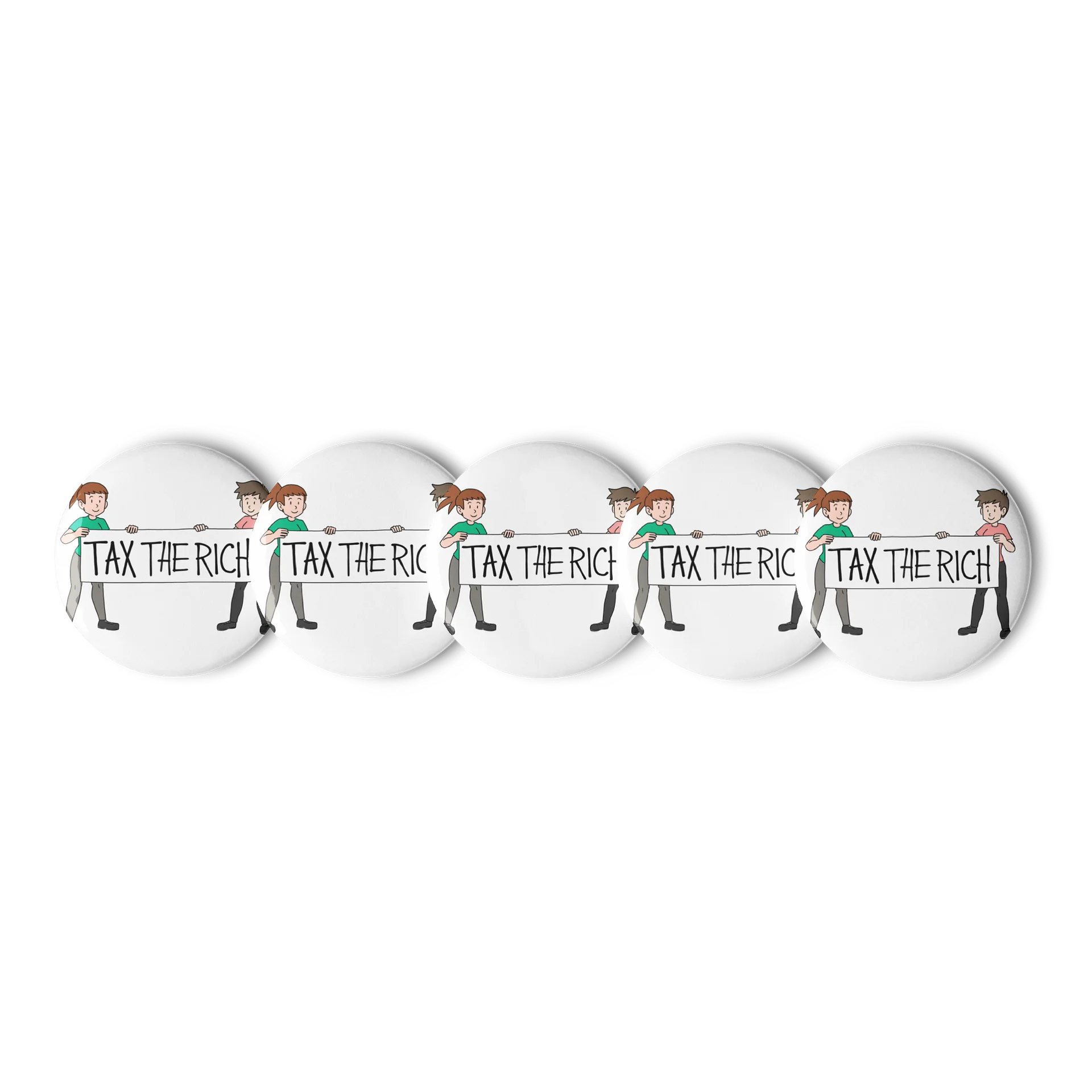 "Tax the rich" banner pins product image (1)
