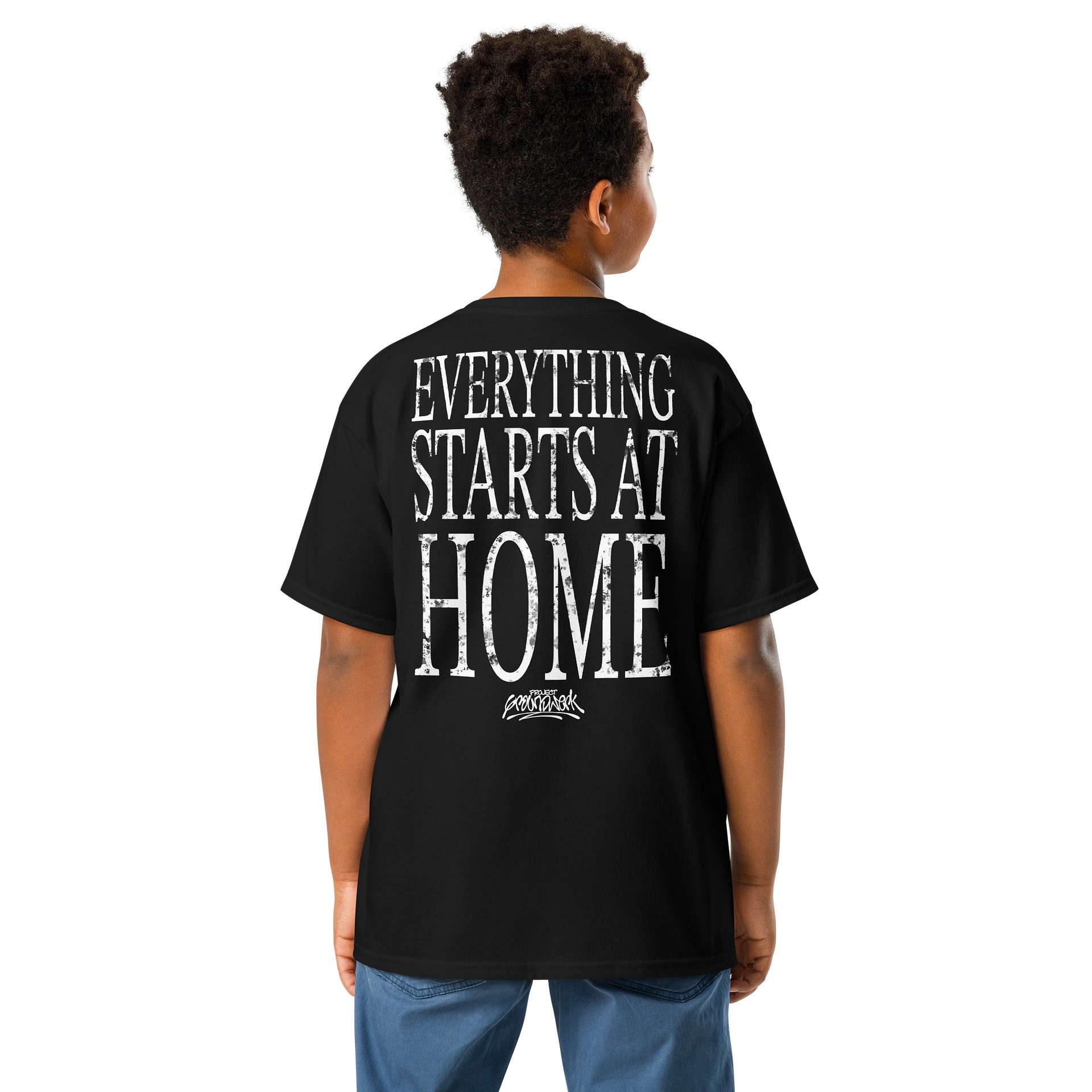 Everything Starts At Home Youth Classic (Front/Back) Black Tee product image (5)