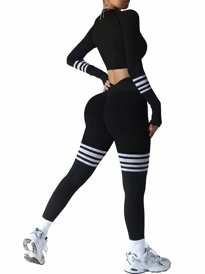 Baddie Striped Long Sleeve Two-Piece Original Set product image (2)