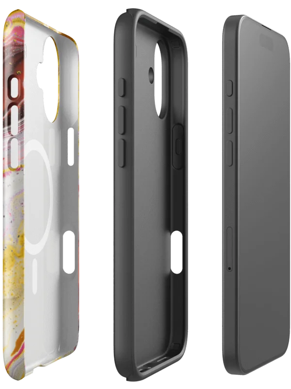 Colorful Red Marble iPhone® Case, Tough Magnetic Cases, Unique Gift for iPhone® Lovers, MagSafe®, 14, 15, 16, 17, Pro, Pro Max, Plus Case. product image (3)