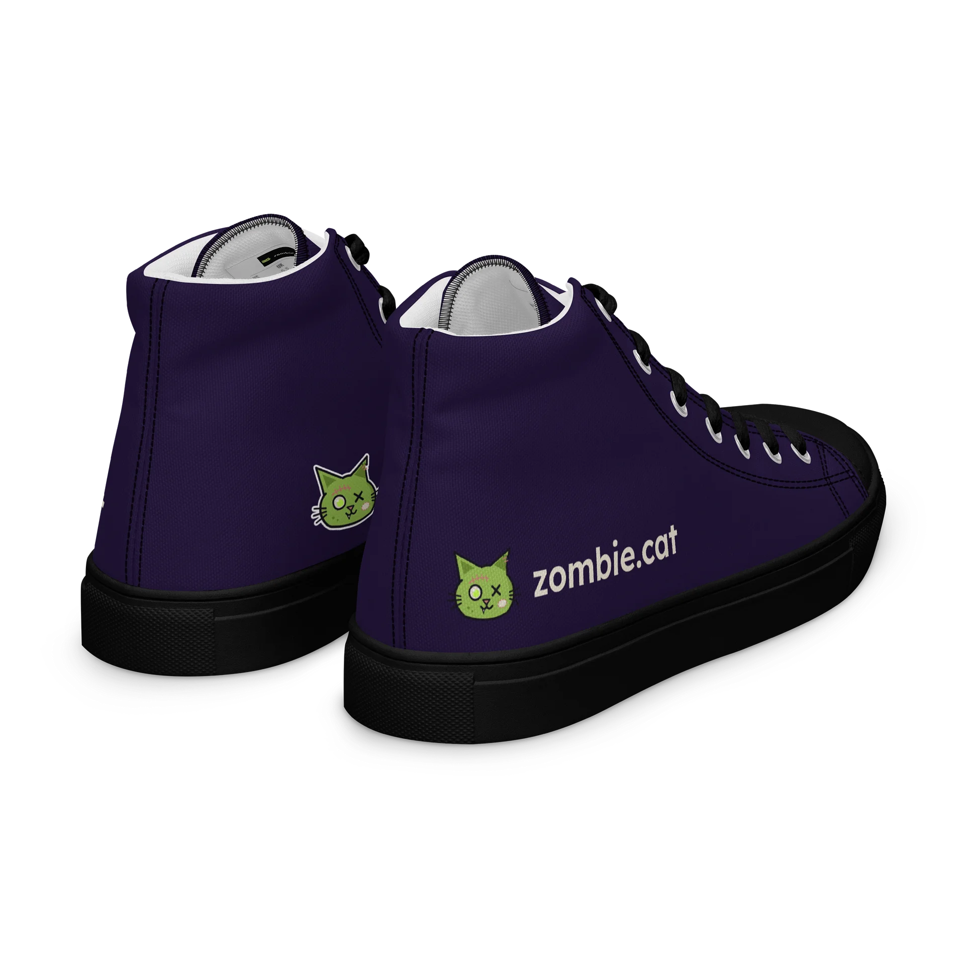 Zombie Cat Kana Men's High Top Canvas Shoes product image (10)