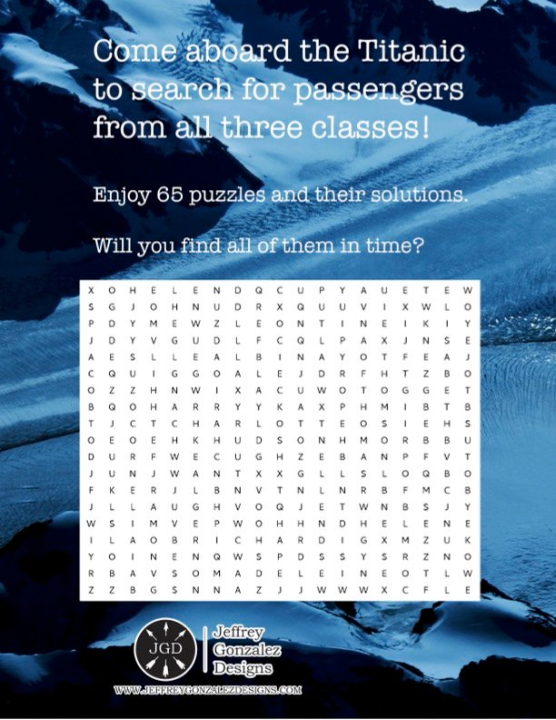 Titanic Word Search - 65 Puzzles & Solutions - Printable E-Book PDF product image (2)