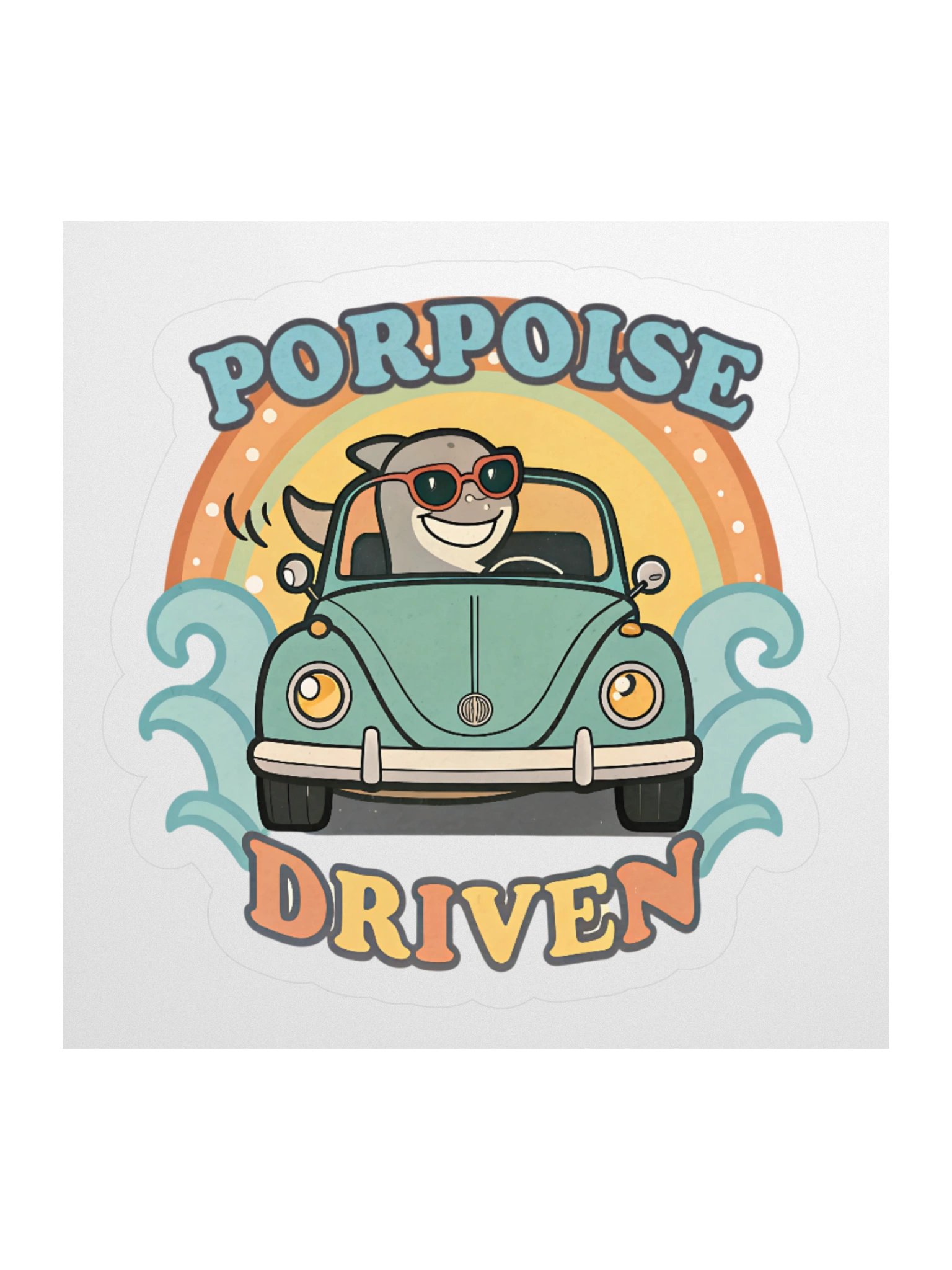Porpoise Driven Vintage Car Sticker product image (3)