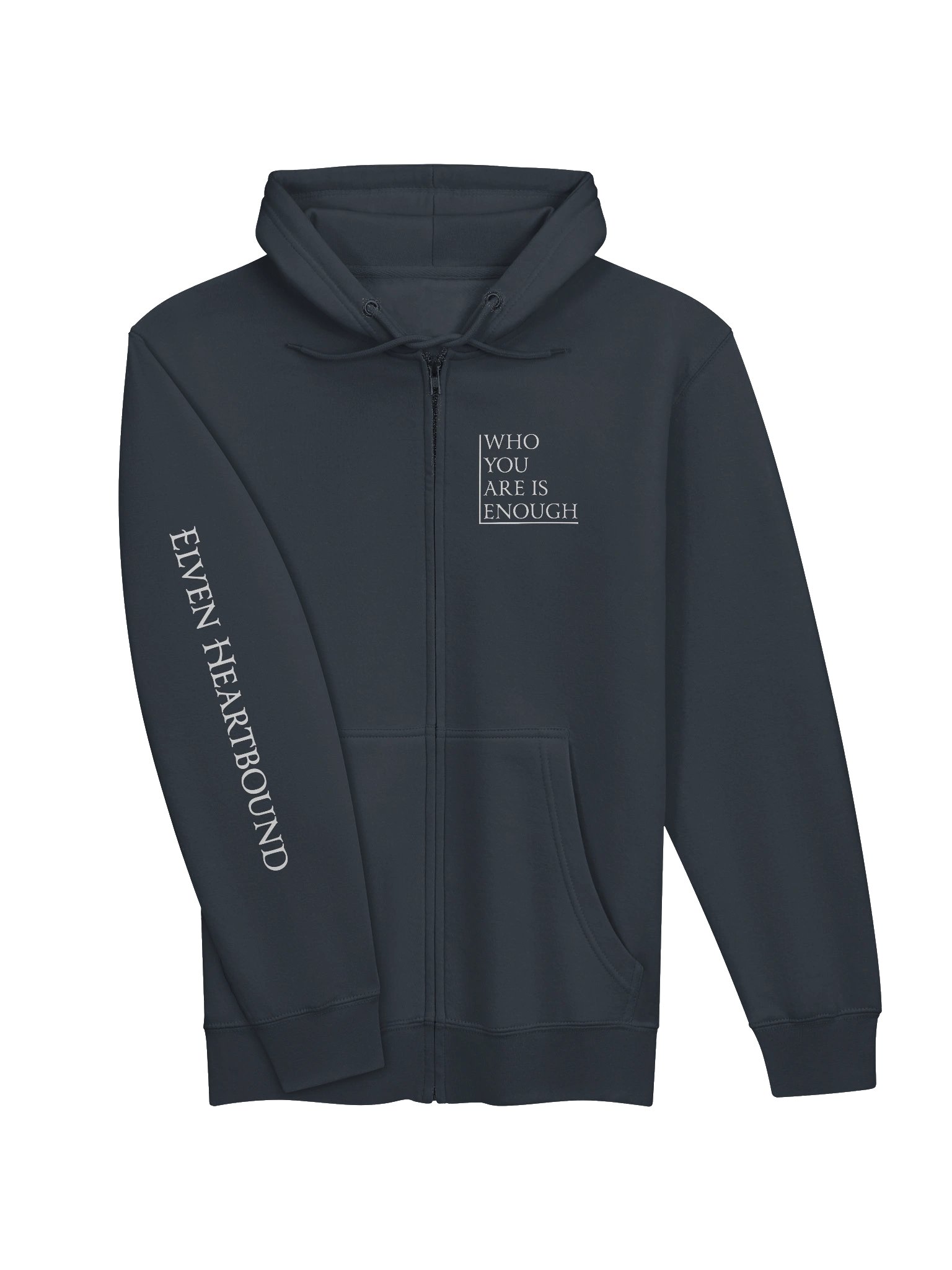 Elven Heartbound Zip Hoodie ~ "WHO YOU ARE IS ENOUGH" Front & Back product image (3)