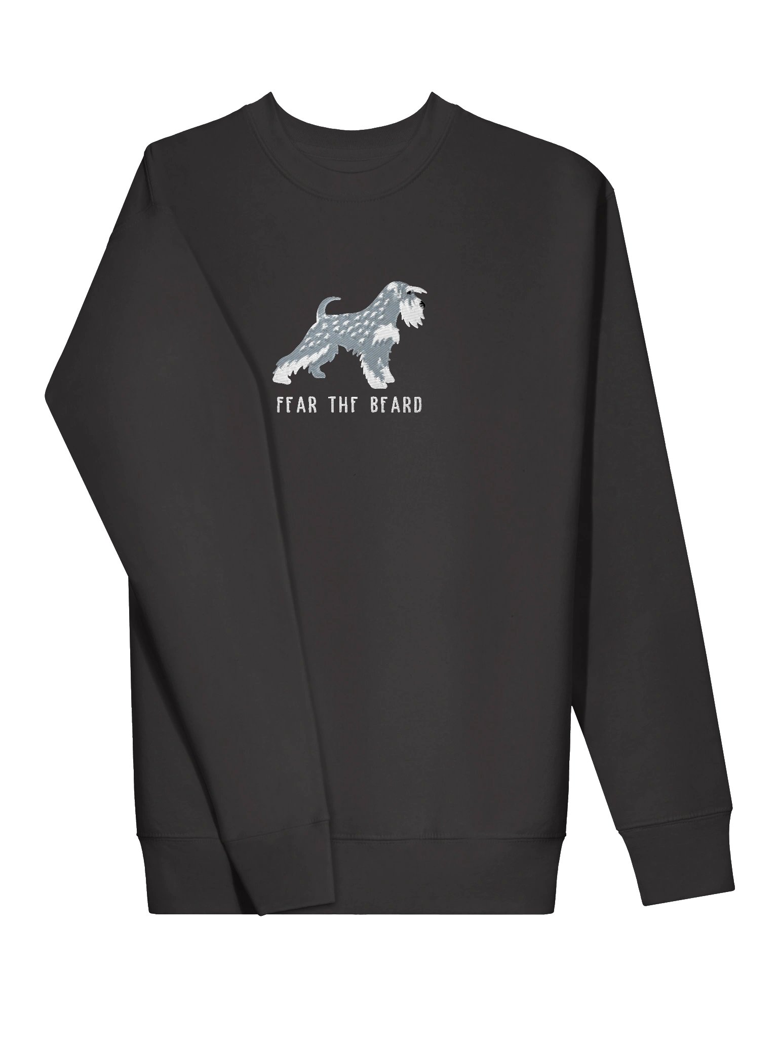 Fear the Beard Sweatshirt (Embroidered) of a Miniature Schnauzer(Salt & Pepper) product image (15)
