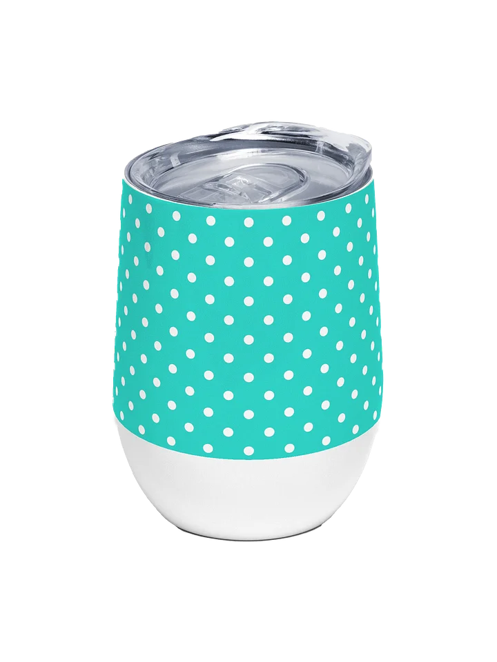 Teal Polka Dot Stainless Steel Wine Tumbler product image (1)