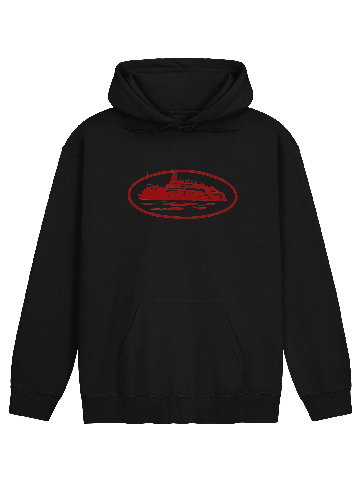 Corteiz Alcatraz V2 Hoodie Black/Red product image (1)