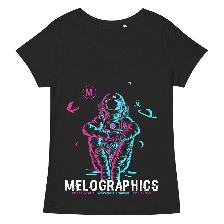 #MeloCrew Vibes: Duotone - Classic Women's V-Neck T-Shirt | #MadeByMELO product image (2)