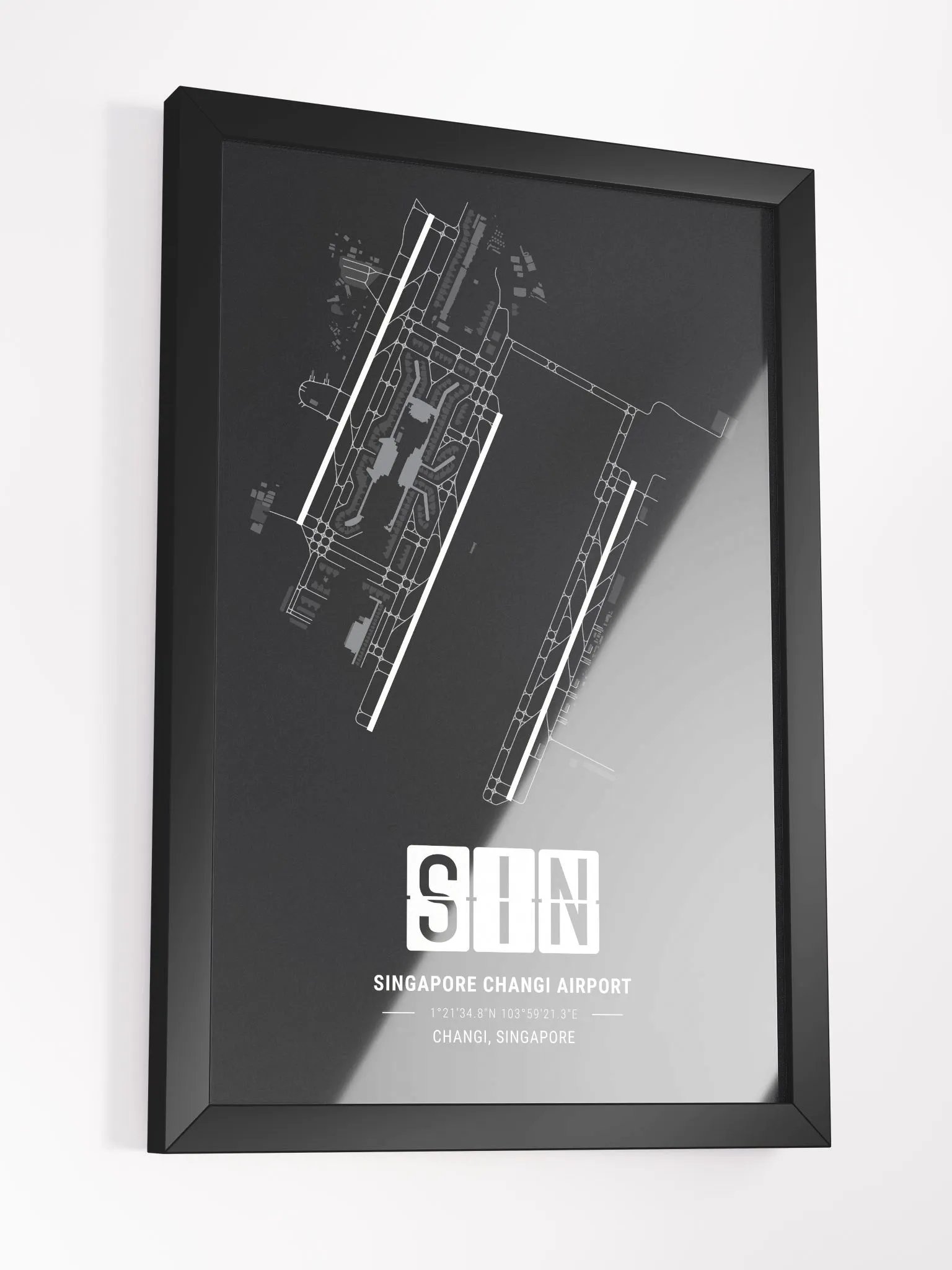 Framed Airport SIN Premium Map On Matt Paper product image (3)