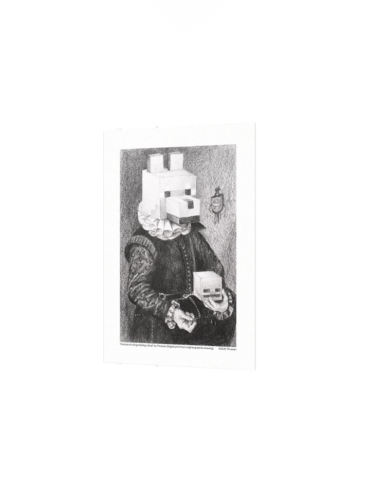 "Portrait of a Dog Holding a Skull" Digital Print product image (2)