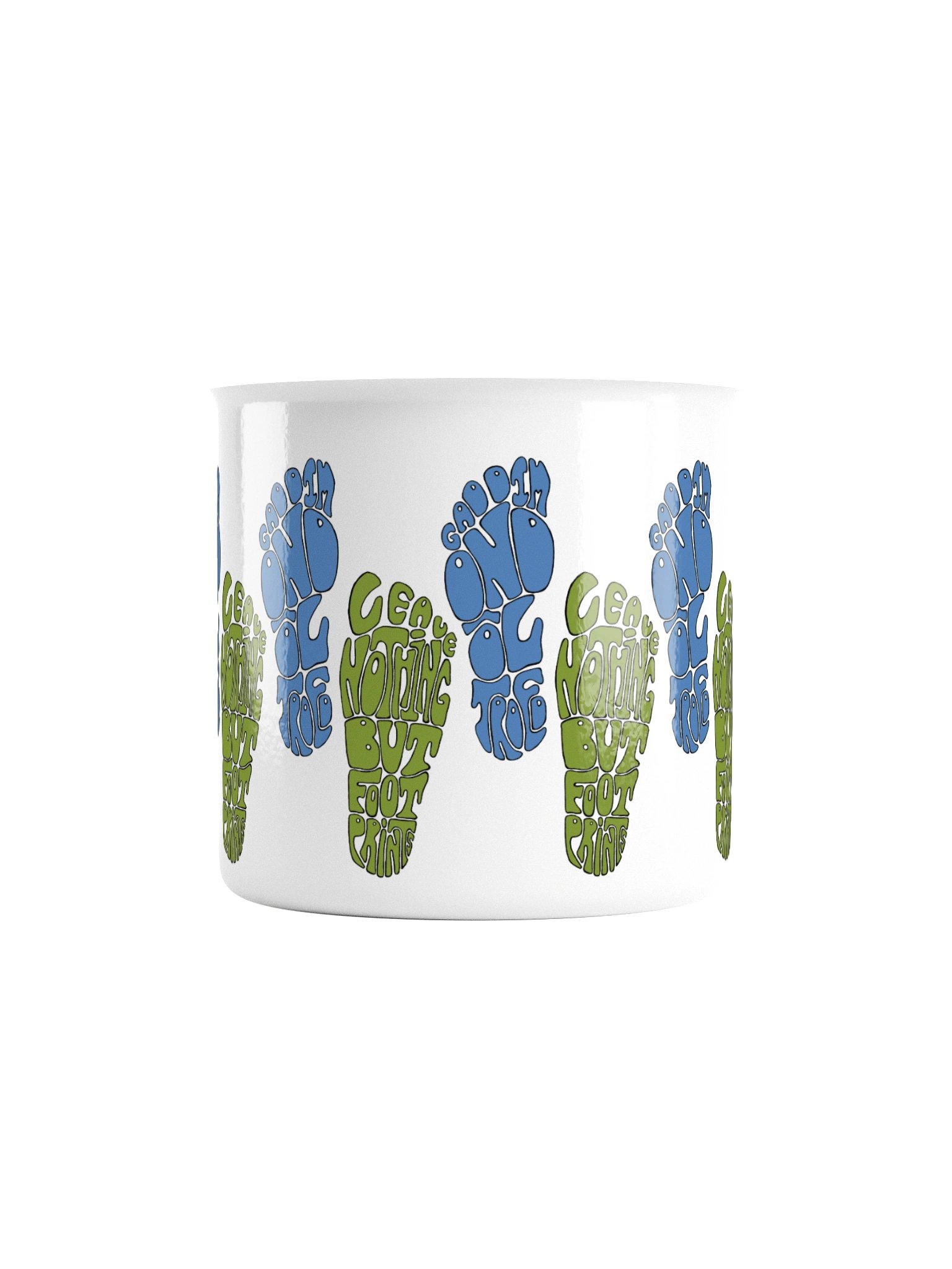 Bilingual Footprints enamel mug product image (2)