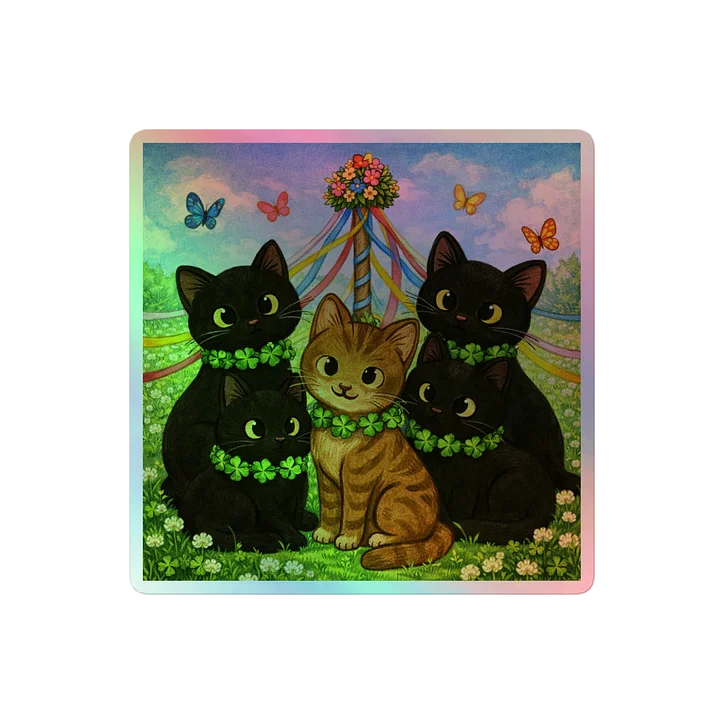 Cat brigade Spring Holographic Sticker Pack product image (2)