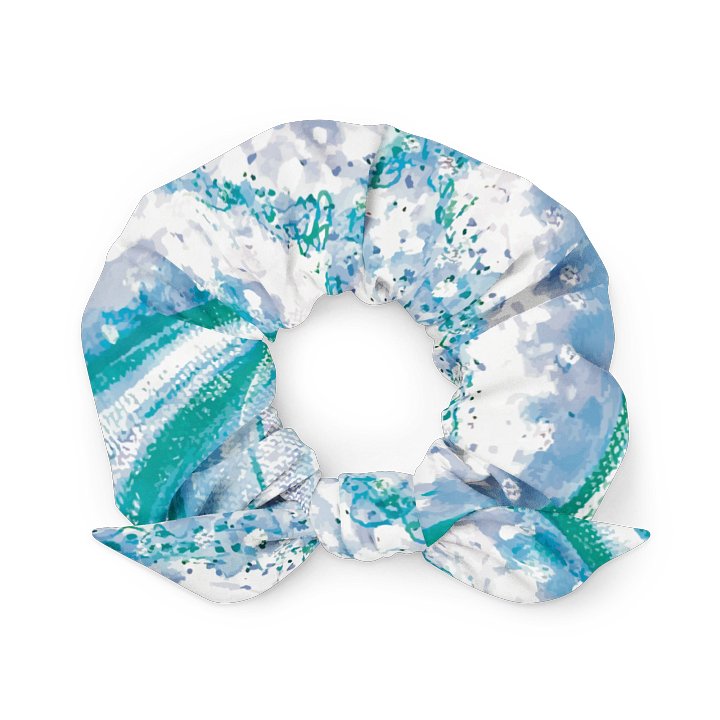 Bright Cyan Starfish | Hair Tie | Ocean-Inspired Style | Hand-Drawn Art on White | by Monique Faella Designs™ product image (1)