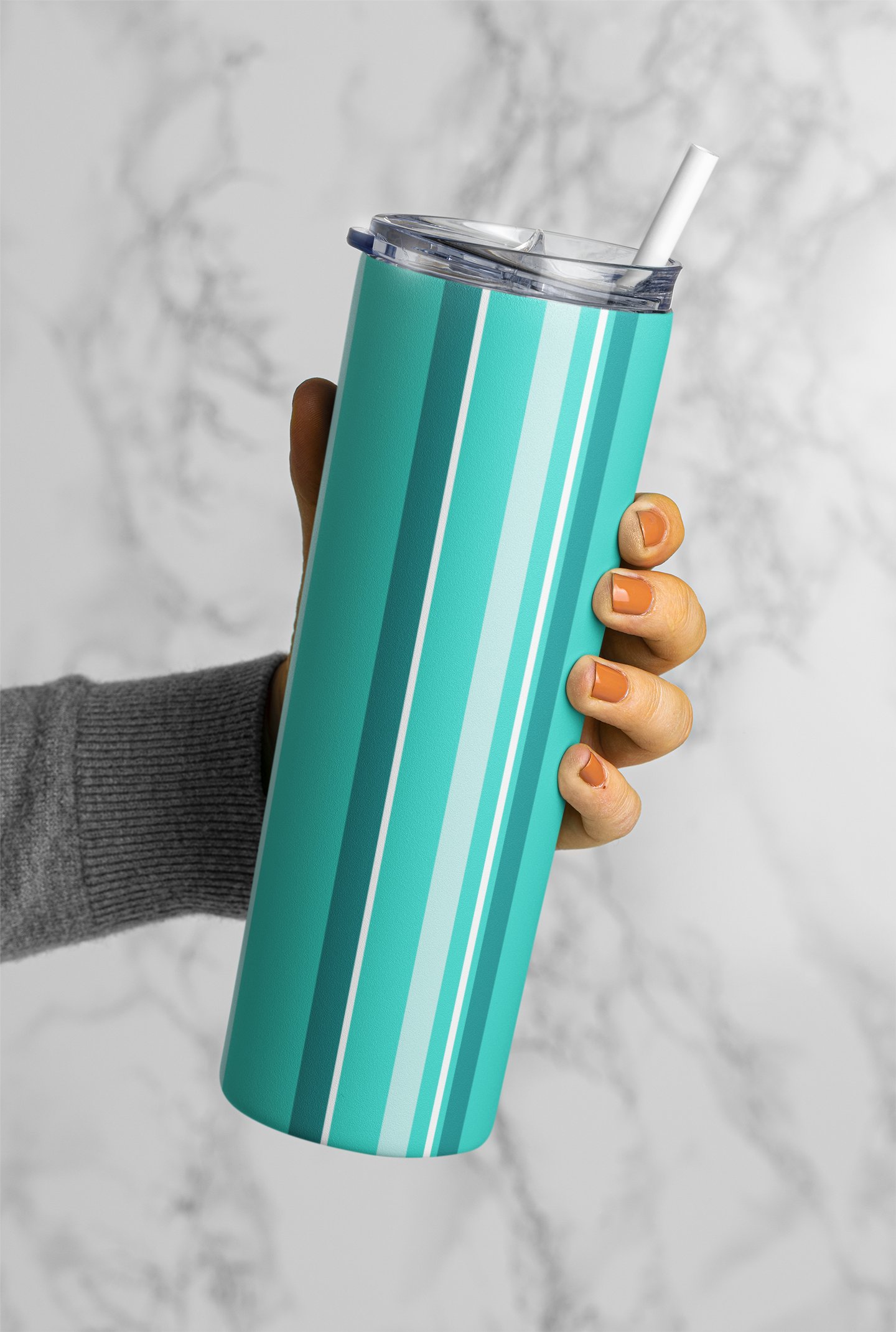 Party Time! Teal Stripe 20 oz Tumbler product image (1)