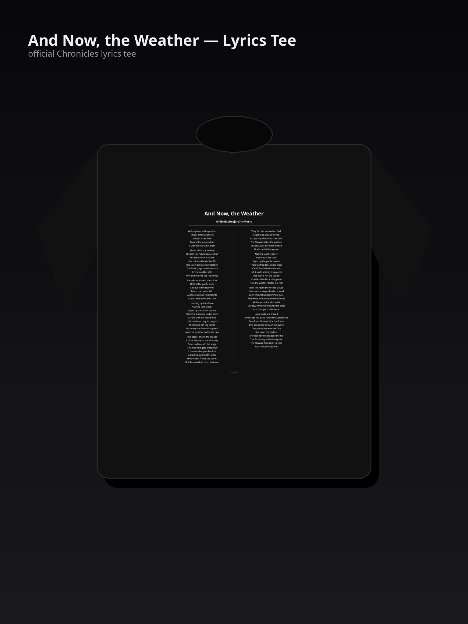 And Now, the Weather — Lyrics Tee - g4utgA