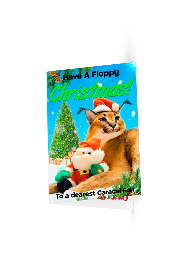 Christmas Floppa Caracal Cat Card product image (1)