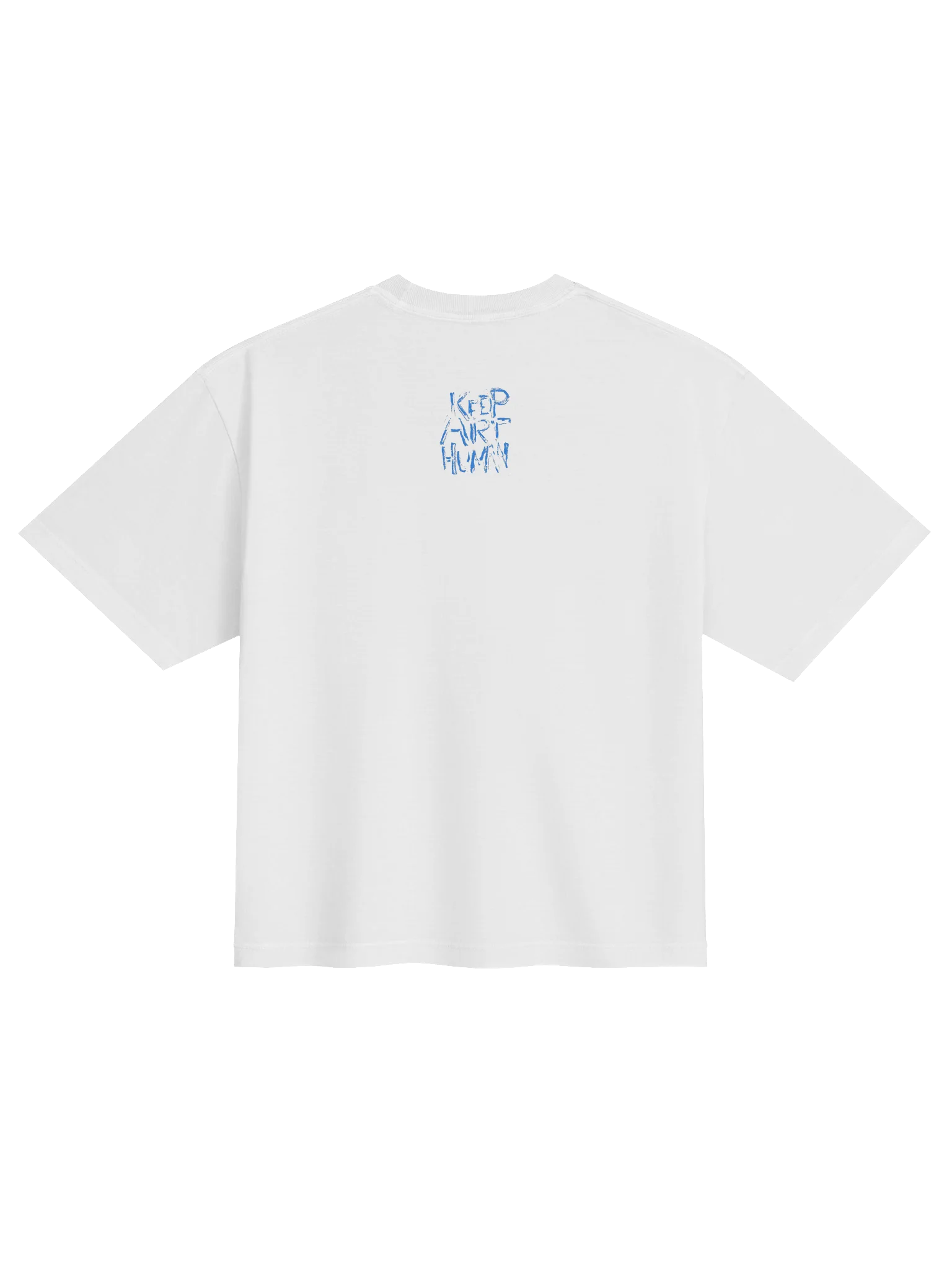 Keep Art Human – Hand Drawn White Boxy T-Shirt product image (2)