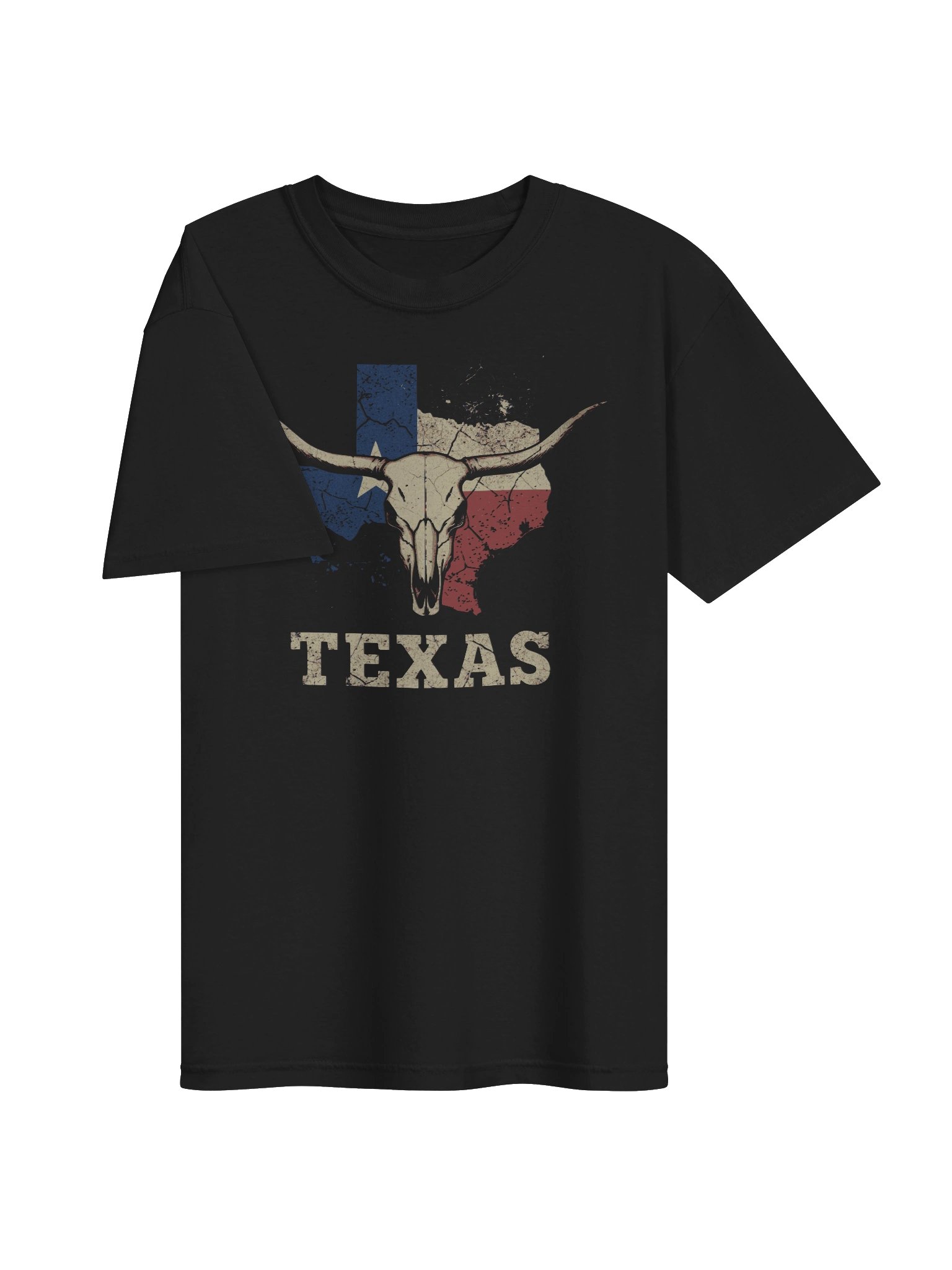 Texas Cow Skull State Outline T-Shirt | Vintage Western State Pride Tee product image (3)