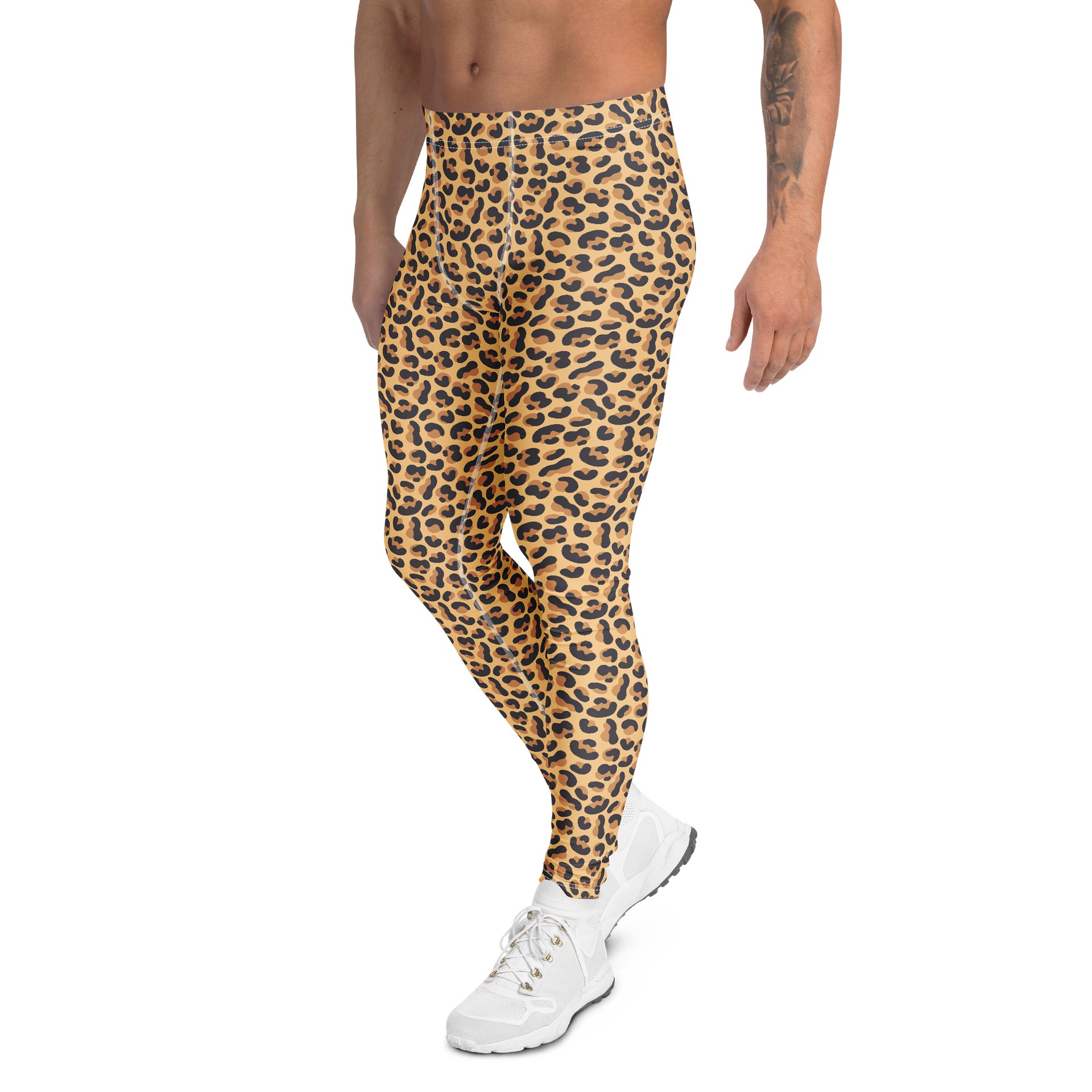 Bold Brown Leopard Print Men's Leggings product image (4)