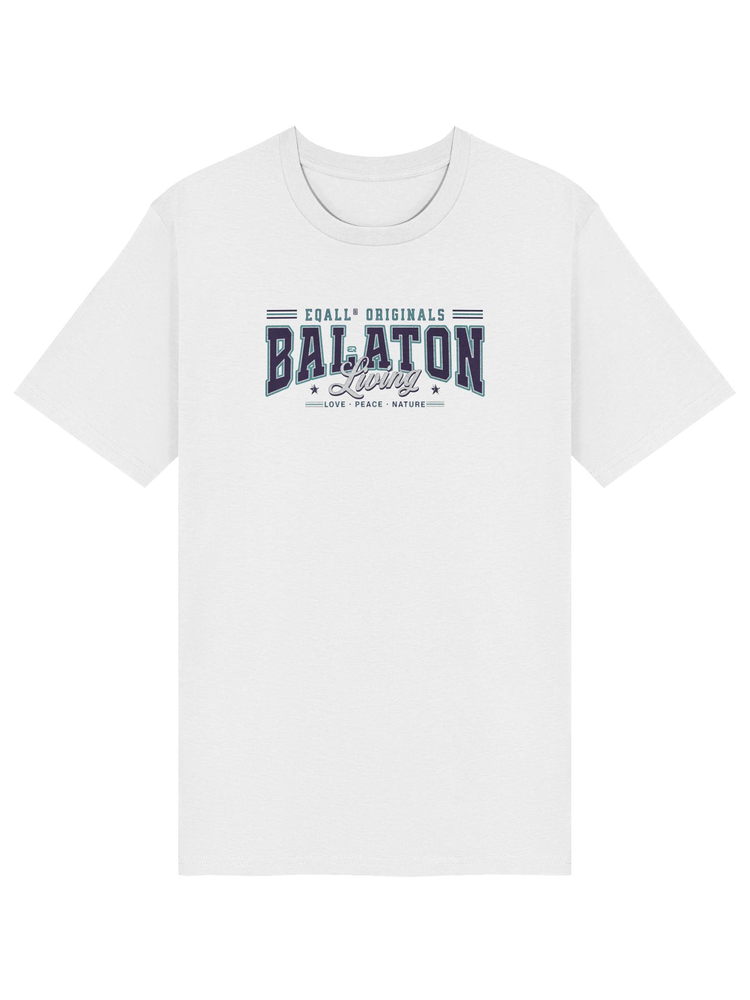 EQALL® Originals BALATONIQ Love Nature Organic Unisex ECO Tee / White Blue Green product image (43)
