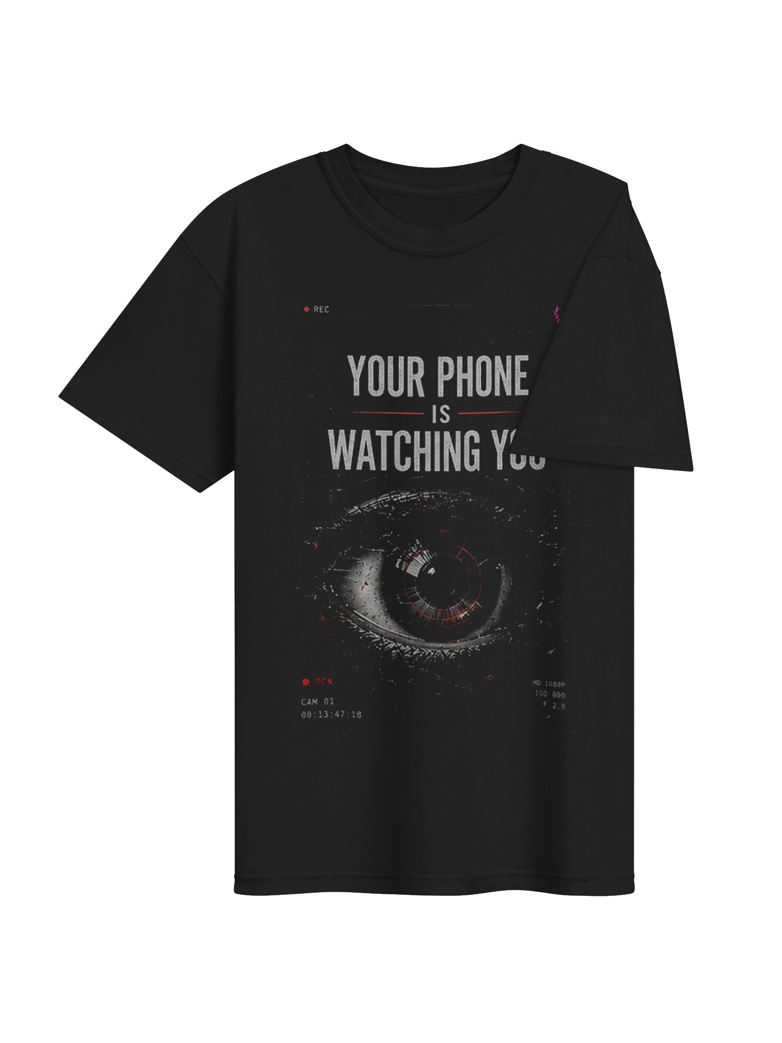 YOUR PHONE IS WATCHING YOU 👁️ — Surveillance Cyberpunk Tee product image (4)