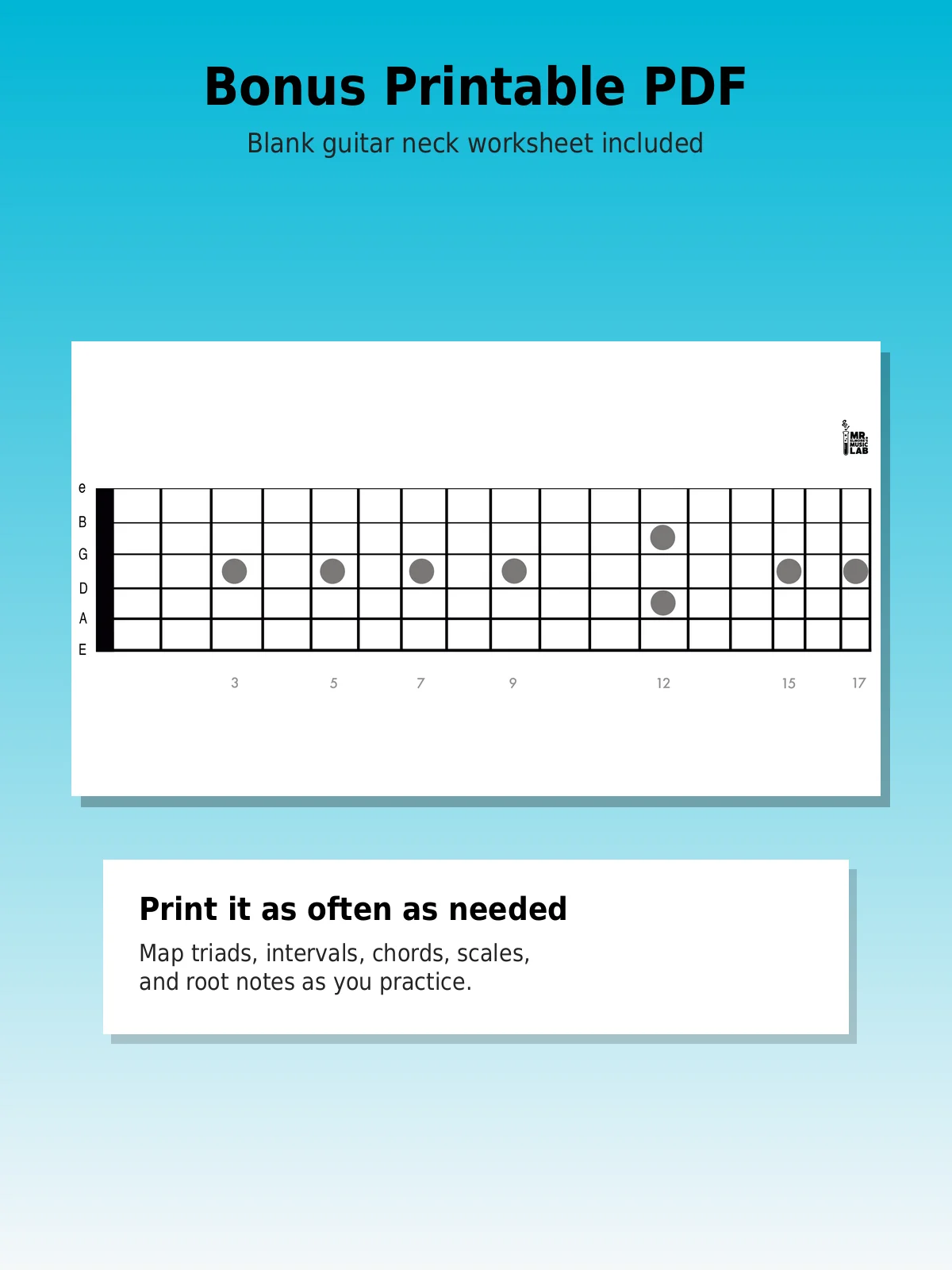 Major and Minor Guitar Triads Across 4 String Sets product image (6)