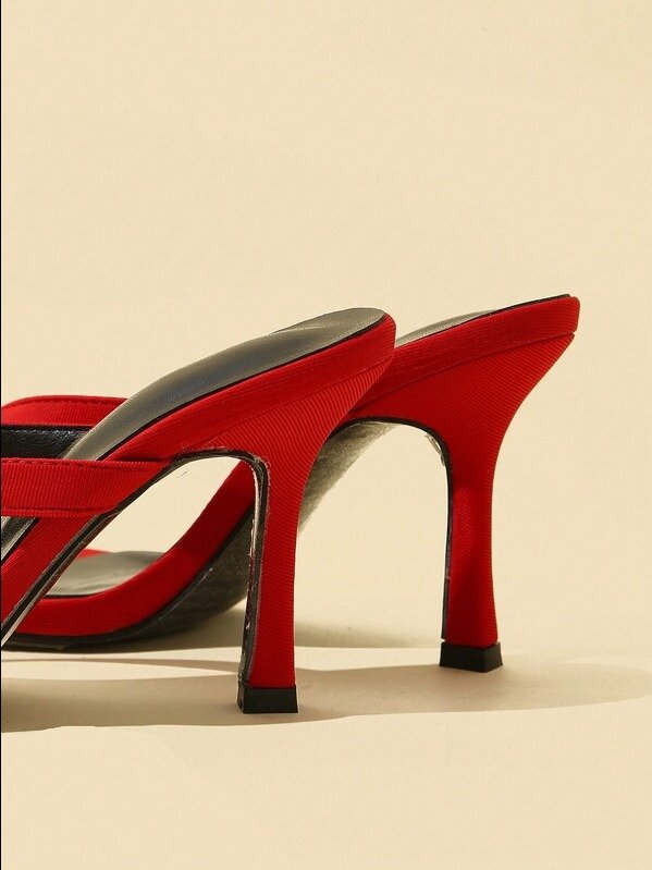 ADLEST Women's Classic Minimalist Striped Thong High Heel Sandals,Spring Summer Outfits product image (3)