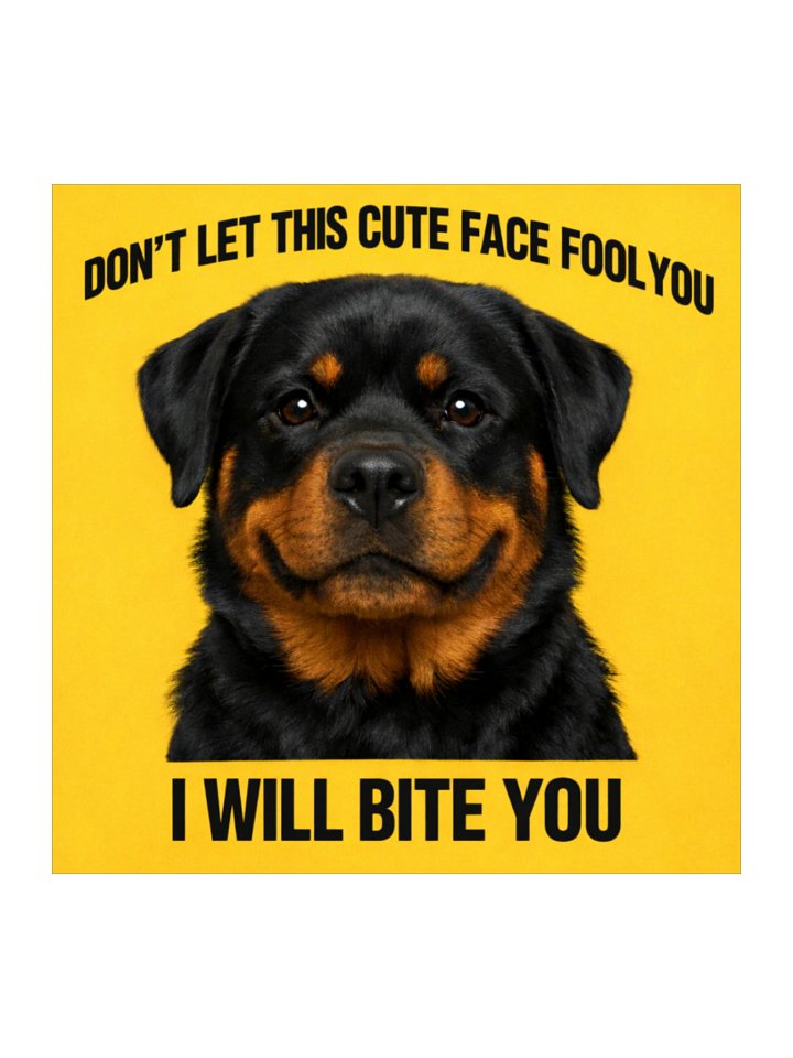 Serious Rottweiler Warning Sticker product image (1)