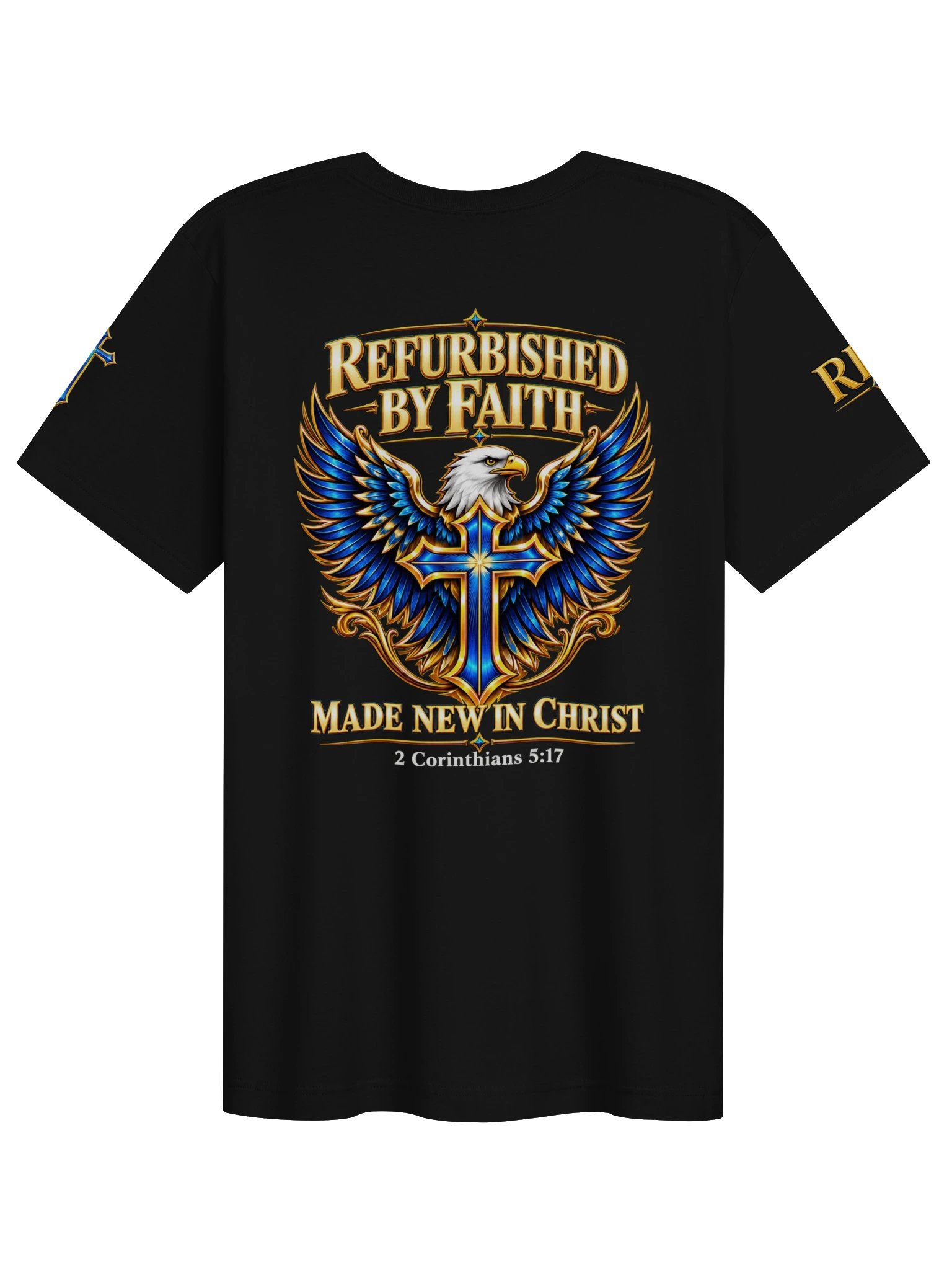 Refurbished By Faith — Made New in Christ Black Eagle Tee product image (2)