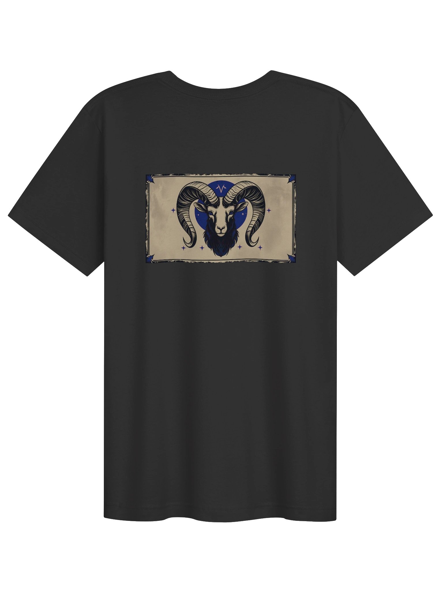 Aries - Gothic Zodiac T-Shirt. Blue graphic on the back product image (2)