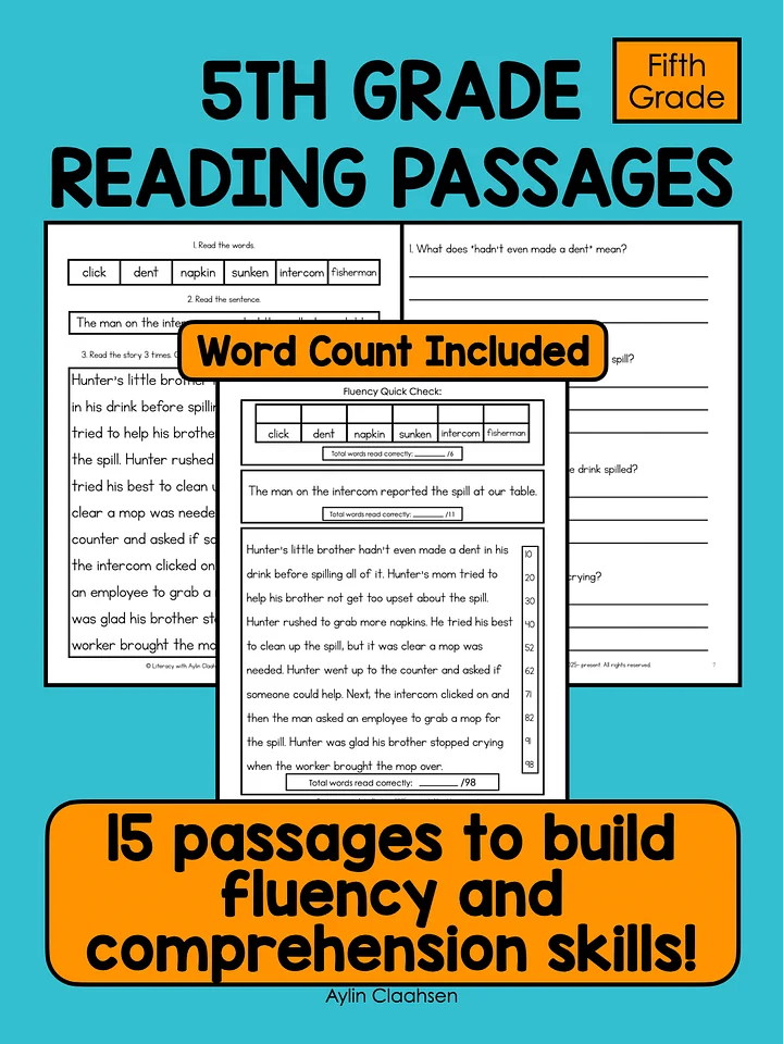 5th Grade Reading Passages to Build Fluency and Comprehension Skills product image (1)