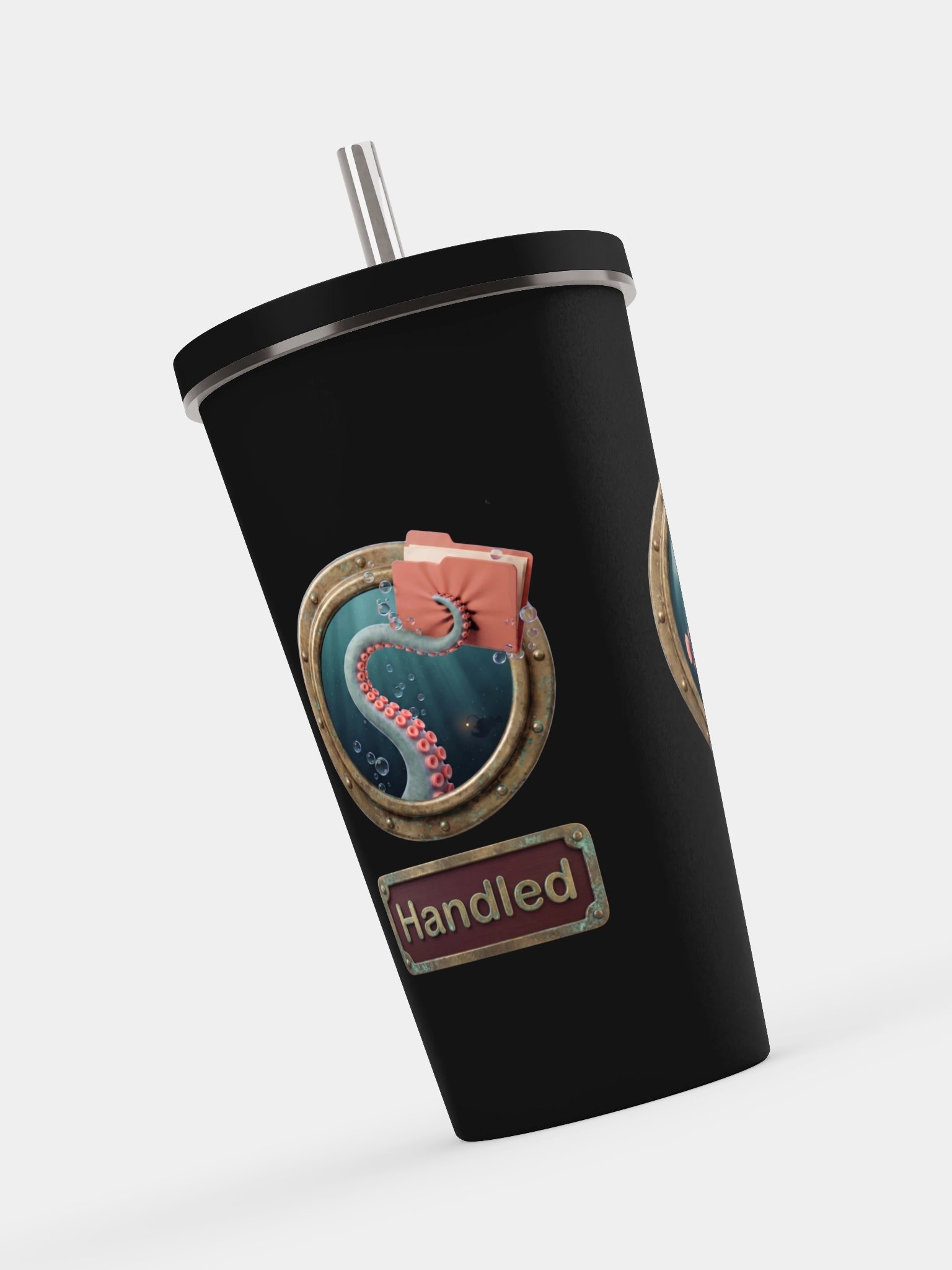 Handled porthole straw tumbler product image (7)