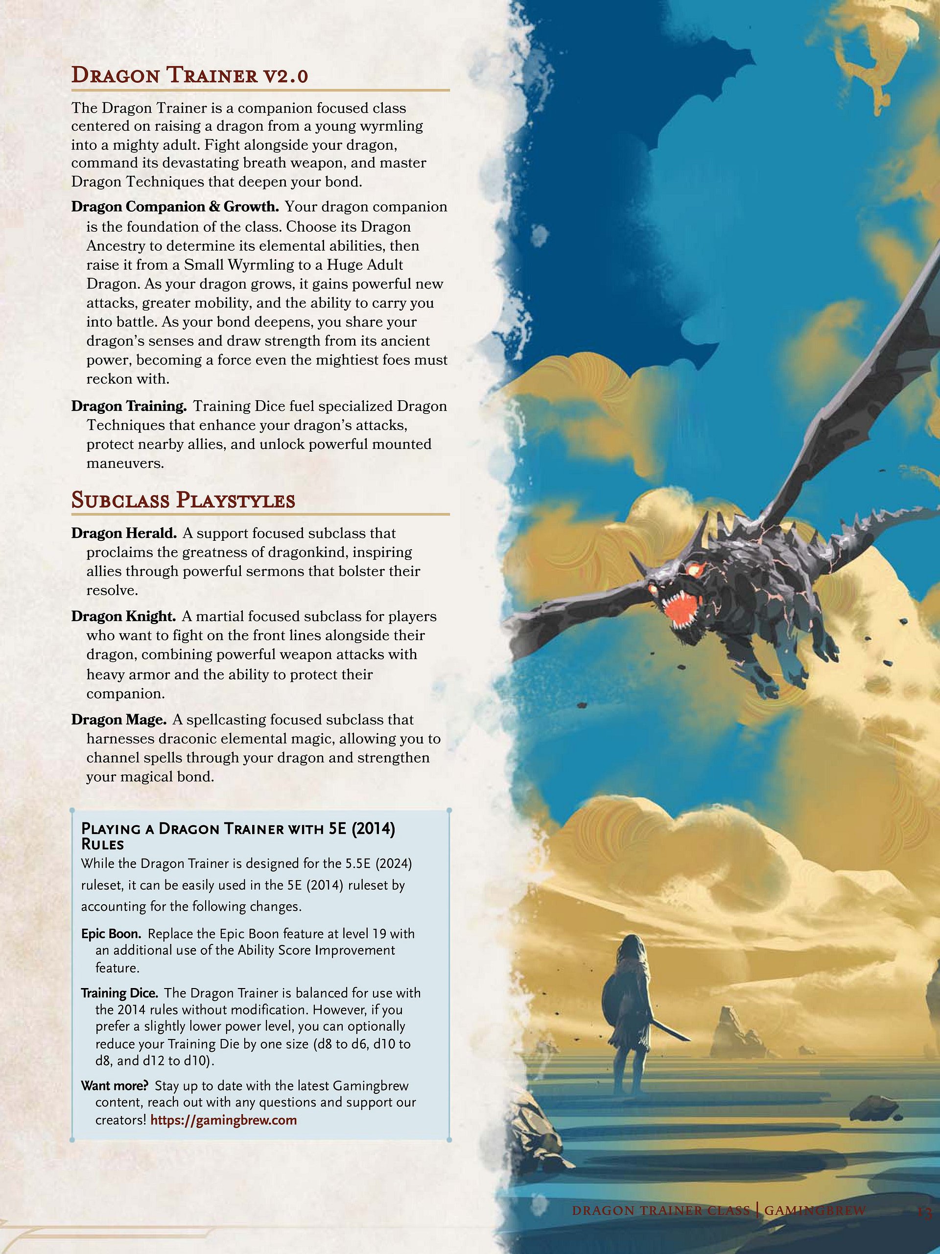 Dragon Trainer 5E & 5.5E Class product image (6)