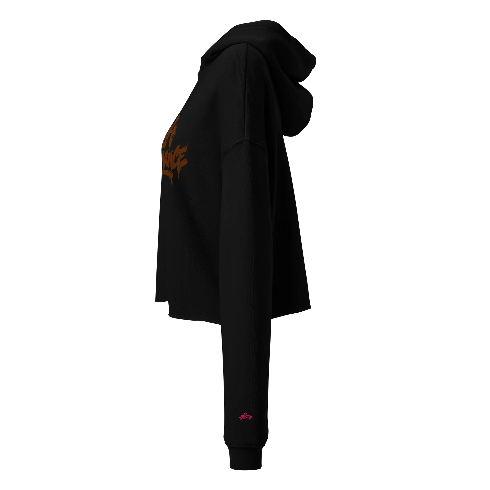 HERitage High Maintenance Crop Hoodie In Brown product image (3)