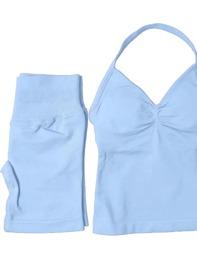 Bleach Blue (Halter Top + Mid Contour Short Performance Set ) ⭐️ ⭐️ ⭐️ ⭐️ product image (2)