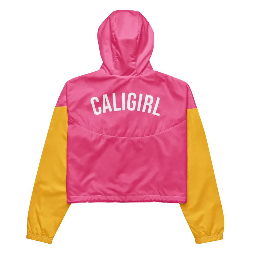 CALIGIRL Pink & Yellow Women’s Cropped Windbreaker product image (3)