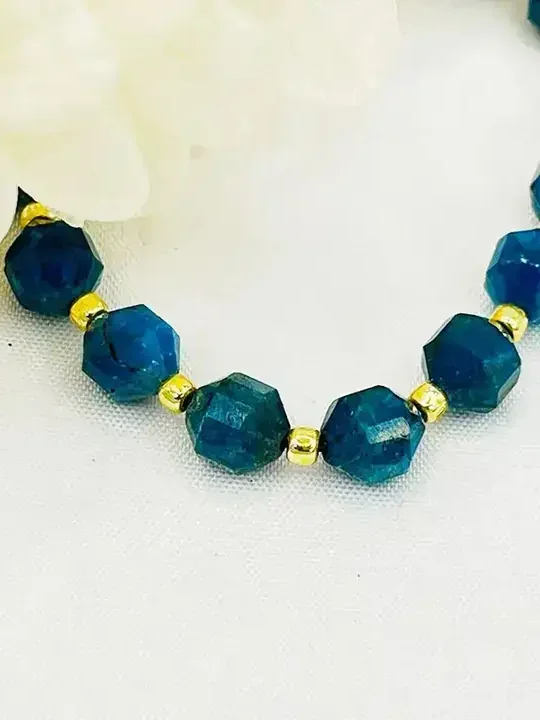 Blue Apatite Cut Bead Bracelet product image (1)