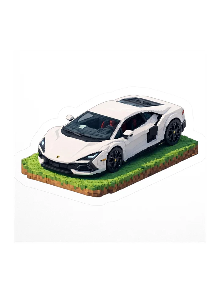 White Lamborghini Revuelto Voxel Art Sticker (Pixel, Retro, Minecraft) product image (1)