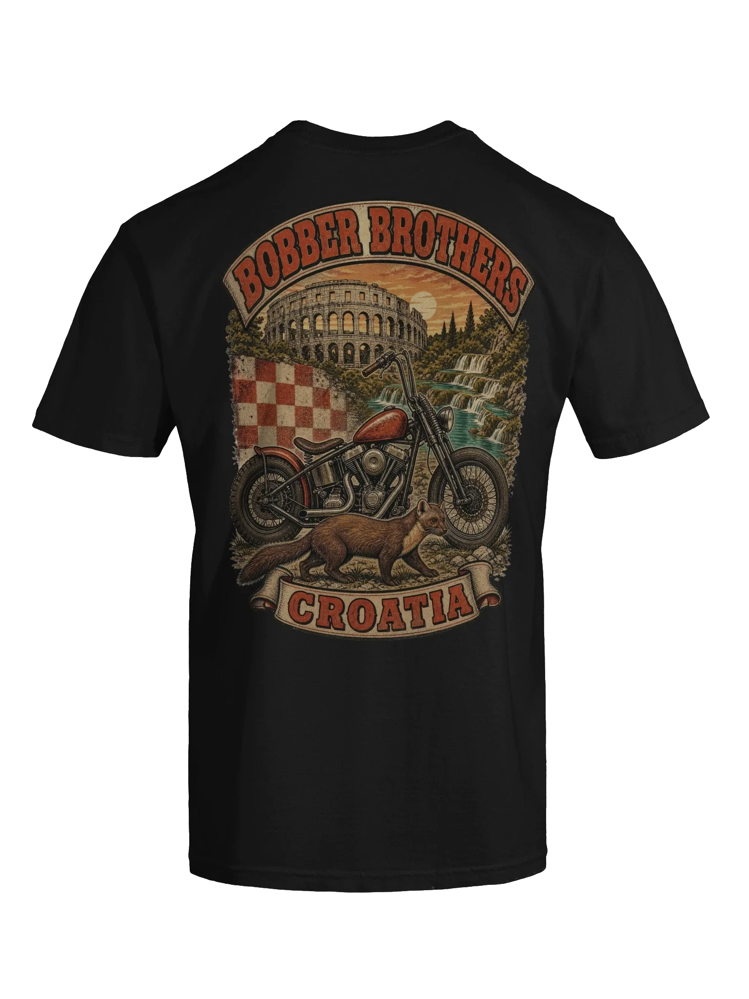 Croatia motorcycle t-shirt design by Bobber Brothers