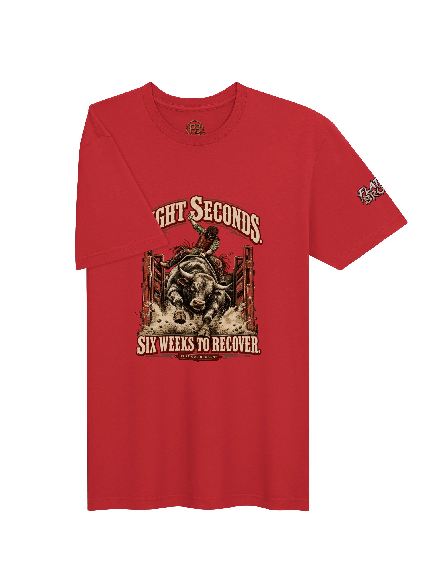Funny Bull Riding Shirt — Eight Seconds, Six Weeks to Recover™ | Broken Rodeo™ product image (4)