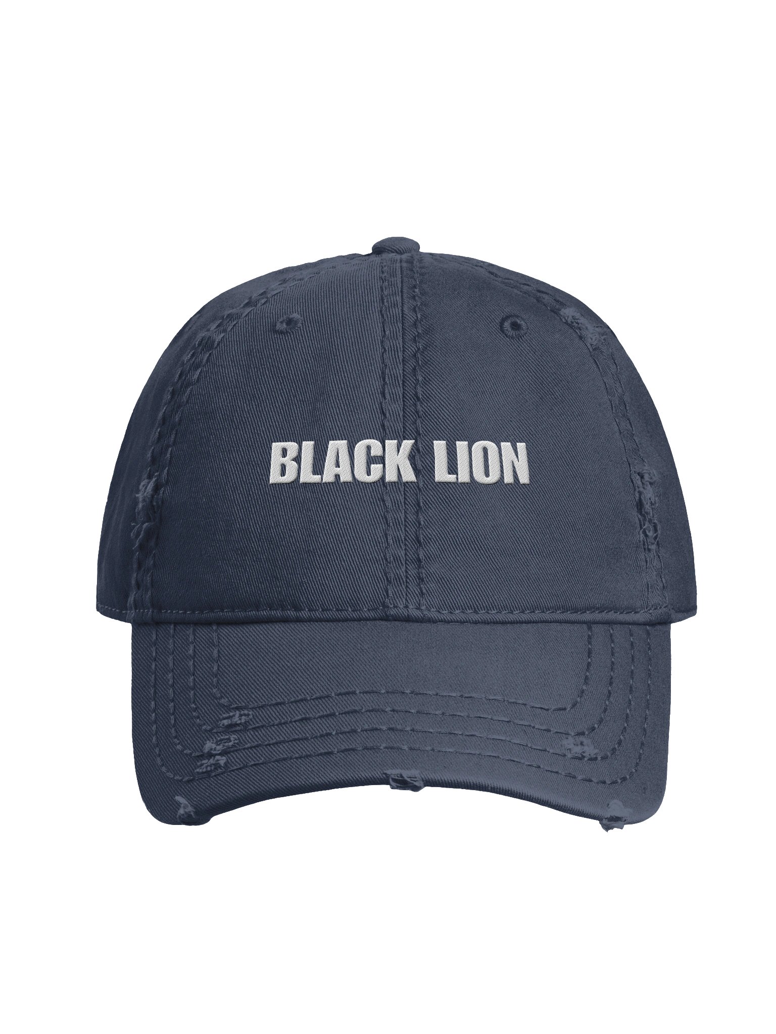 Black Lion Wordmark Distressed Vintage Dad Hat – Embroidered Low-Profile Cotton Cap product image (1)