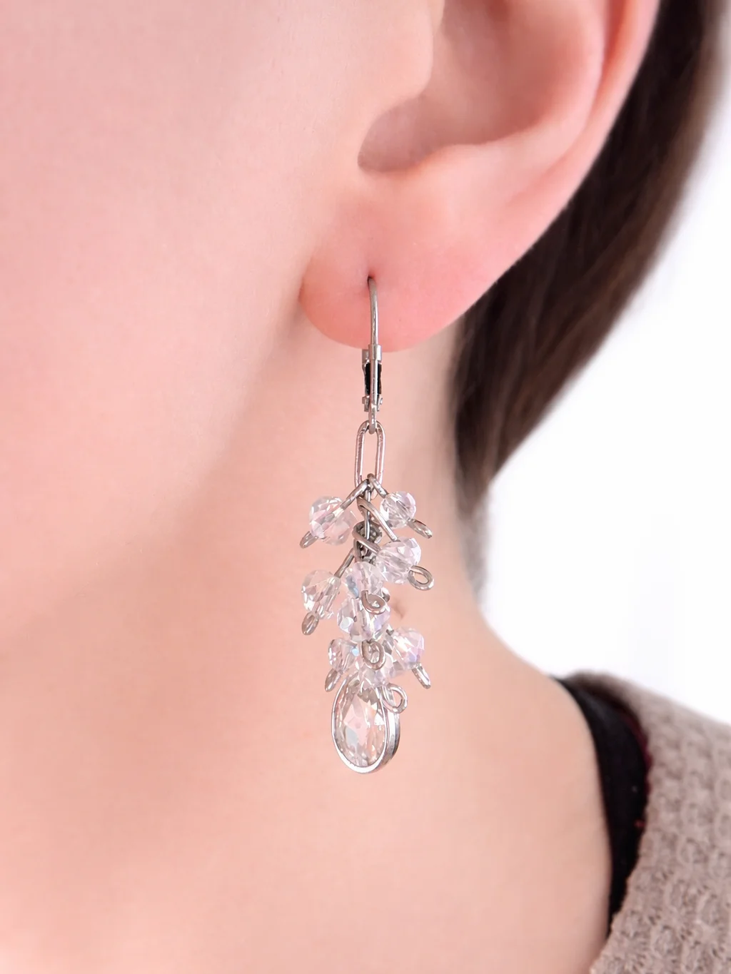 MFD-00310 | Lumière Coastal Crystal Drops | Handmade | Stainless Steel Lever Back | Elegant Artisan Jewelry by Monique Faella Designs™ product image (3)