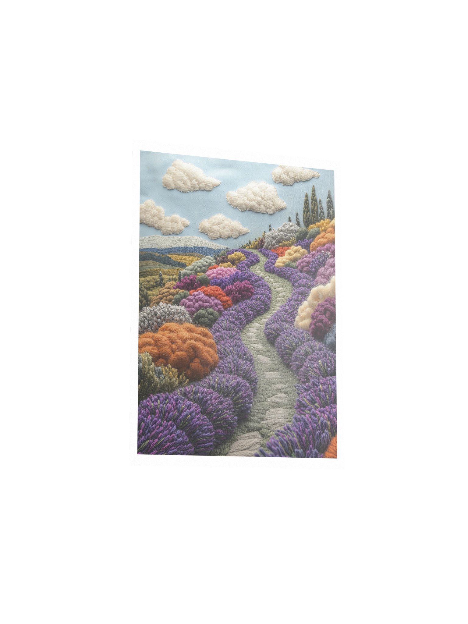 Where the Lavender Grows | Embroidery-Style Wall Art — Unframed Print product image (3)