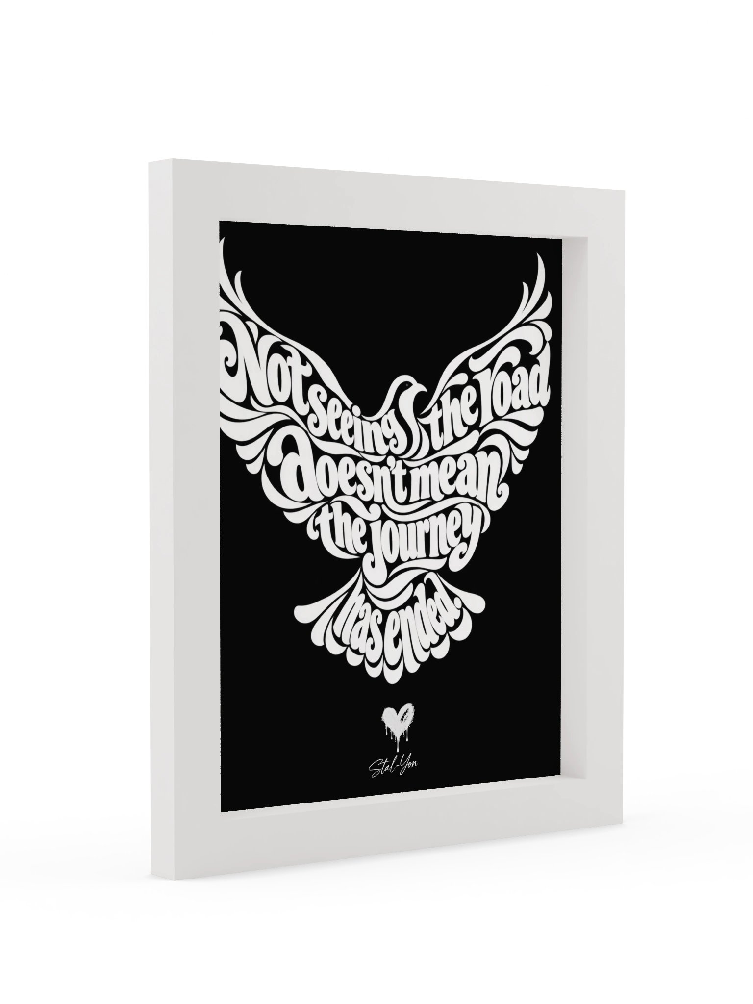 Faith Takes Flight — Eternal Love Wall Art - White on Black product image (2)