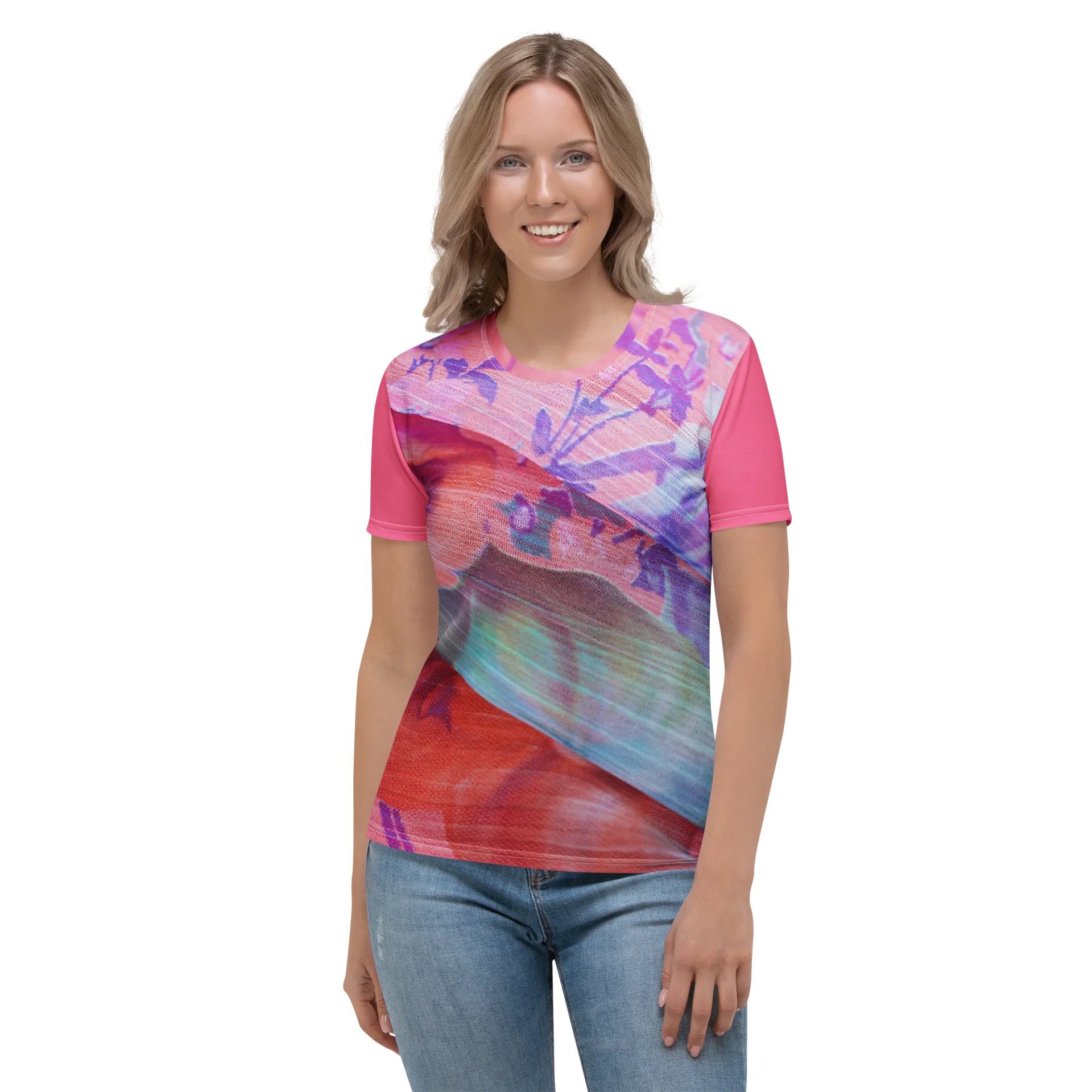 Paradise Breeze Brink Pink Women's Print T-Shirt product image (4)